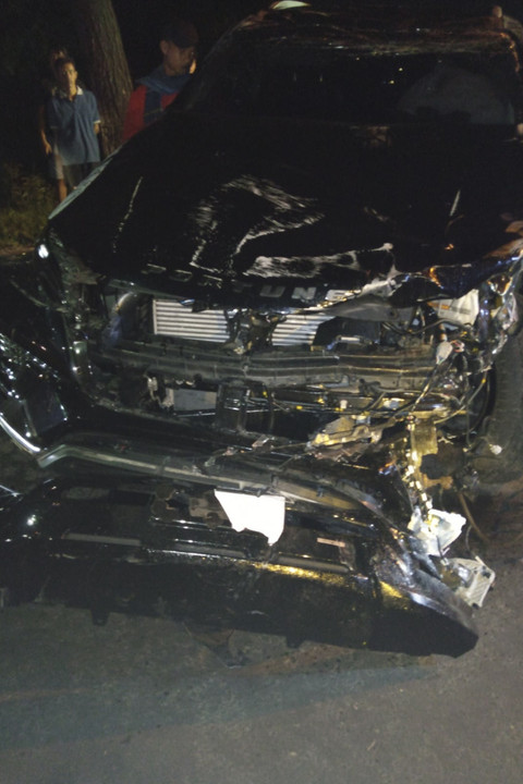 Fortuner yang tabrak sejumlah kendaraan di Bantul.   Foto: Dok. Polres Bantul