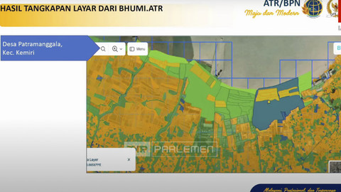 Peta lokasi pagar laut Tangerang. Foto: Youtube/ TVR Parlemen