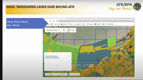 Peta lokasi pagar laut Tangerang. Foto: Youtube/ TVR Parlemen