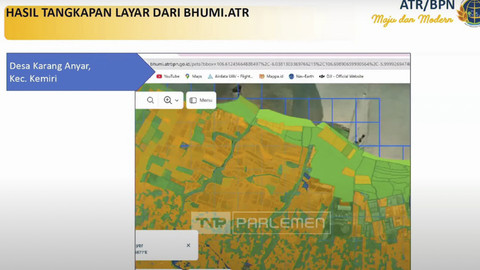 Peta lokasi pagar laut Tangerang. Foto: Youtube/ TVR Parlemen