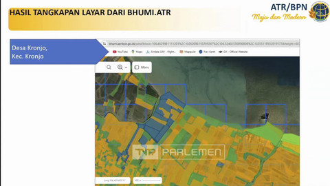 Peta lokasi pagar laut Tangerang. Foto: Youtube/ TVR Parlemen