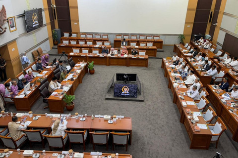 Rapat kerja Komisi VIII DPR RI bersama Kementerian Sosial di gedung Parlemen, Jakarta pada Kamis (6/2/2025). Foto: Abid Raihan/kumparan