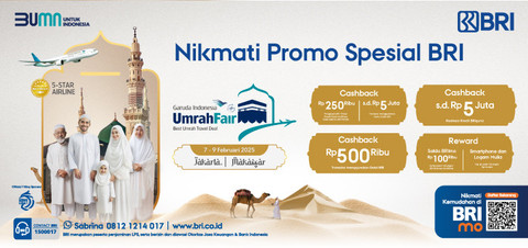 Nikmati promo Umrah dengan cashback bersama BRI. Foto: Dok. BRI