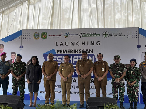 Launching Program Pemeriksaan Kesehatan Gratis oleh Pemprov Sumut dan Pemko Medan di Puskesmas PB Selayang, Kota Medan, Senin (10/2/2025). Foto: Tri Vosa/kumparan