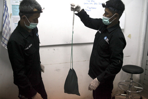 Menimbang Kukang Jawa: Petugas Yayasan Inisiasi Alam Rehabilitasi Indonesia (YIARI) menimbang Kukang Jawa (Nycticebus Javanicus) sebelum dilepasliarkan ke habitatnya di Yayasan Inisiasi Alam Rehabilitasi Indonesia (YIARI) Tamansari. Foto: Yulius Satria Wijaya/ANTARA FOTO