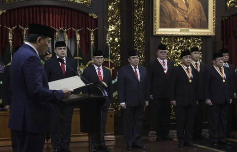 Manhan Sjafrie Sjamsoedin lantik Stafsus Menteri Pertahanan pada Selasa (11/2/2025). Foto: Instagram/ @sjafrie.sjamsoeddin