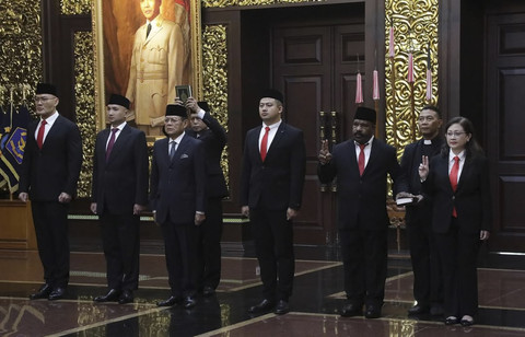 Manhan Sjafrie Sjamsoedin lantik Stafsus Menteri Pertahanan pada Selasa (11/2/2025). Foto: Instagram/ @sjafrie.sjamsoeddin