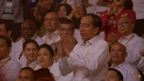 Jokowi di acara peringatan HUT ke-17 Gerindra di Sentul International Convention Center (SICC), Bogor, Sabtu (15/2/2025). Foto: Dok. Istimewa