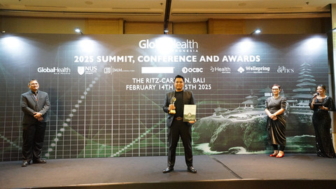 GM Provider Service AdMedika Andika Pratama Putra pada acara GlobalHealth Indonesia Summit Conference & Awards 2025 di The Ritz-Carlton, Bali, pada Jumat-Sabtu (14-15 Februari 2025). Foto: Dok. Telkom