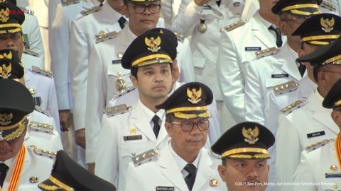 Suasana pelantikan Kepala Daerah di Istana Kepresidenan, Jakarta, Kamis (20/2/2025).   Foto: Youtube/Sekretariat Presiden