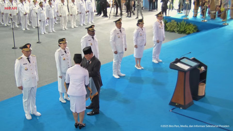 Presiden Prabowo Subianto mimimpin pelantikan Kepala Daerah di Istana Kepresidenan, Jakarta, Kamis (20/2/2025). Foto: Youtube/Sekretariat Presiden