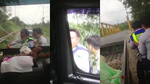 Dua pria berseragam Dinas Perhubungan diduga melakukan pemalakan dan kekerasan ke pengendara. | Foto: Dok Istimewa