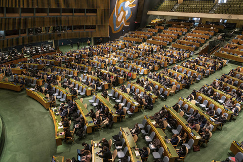 Ilustrasi AS memberikan suara menentang resolusi PBB yang mengutuk agresi Rusia terhadap Ukraina. Foto: IPA / Sipa USA/via REUTERS