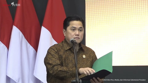 Menteri BUMN Erick Thohir resmikan Layanan Bank Emas Pegadaian dan BSI di Jakarta, Rabu (26/2/2025). Foto: YouTube/ Sekretariat Presiden