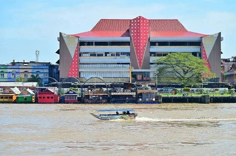 Pasar 16 Ilir Palembang dari Sungai Musi. (ist)