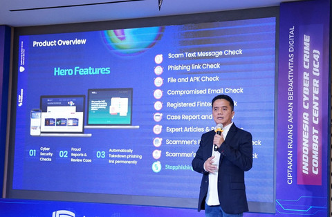 Ruby Alamsyah, Founder dan CEO PT Digital Forensic Indonesia (PT DFI), meluncurkan aplikasi IC4 yang dapat dimanfaatkan masyarakat dan korporasi untuk melaporkan kejahatan siber. Foto: Dok. PT DFI