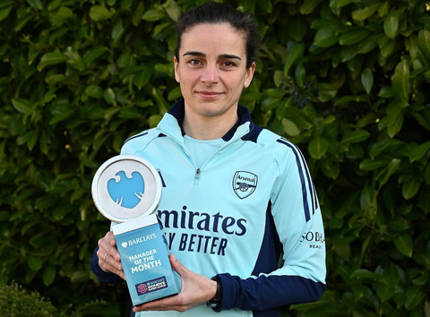 Pelatih Arsenal Women, Renee Slegers, dapat gelar Manager of the Month di WSL Februari. Foto: Dok. Arsenal
