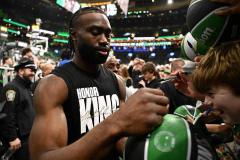 Pemain depan Boston Celtics Jaylen Brown. Foto: Brian Fluharty-Imagn Images/via REUTERS
