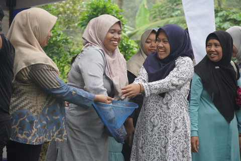 Pembudidayaan ikan lele sebagai bagian pada Kampung Madani PNM, Desa Langgongsari, Kecamatan Cilongok, Kabupaten Banyumas. Foto: Dok. PNM 