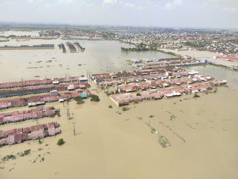 Pantauan udara terkini bencana banjir di Bekasi. Foto: Dok. Istimewa