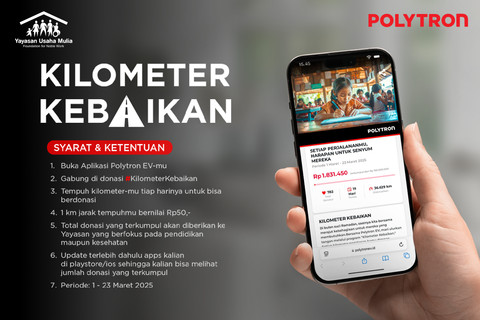 Campaign dari motor listrik Polytron dengan buat Kilometer Kebaikan Foto: Polytron