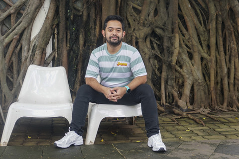 Pemain film Jumbo Ryan Adriandhy saat berkunjung ke kumparan. Foto: Dicky Adam Sidiq/kumparan