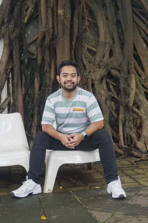 Pemain film Jumbo Ryan Adriandhy saat berkunjung ke kumparan. Foto: Dicky Adam Sidiq/kumparan