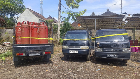 Gudang pengoplosan LPG di Banjar Griya Kutri, Bali, Selasa, Selasa (11/3/2025). Foto: Denita BR Matondang/kumparan