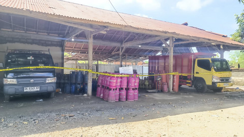 Gudang pengoplosan LPG di Banjar Griya Kutri, Bali, Selasa, Selasa (11/3/2025). Foto: Denita BR Matondang/kumparan