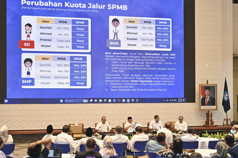 Mendikdasmen Abdul Mu'ti mengumumkan Sistem Penerimaan Murid Baru (SPMB) pada Senin (3/3/2025). Foto: Dok. Kemendikdasmen
