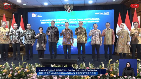 Otoritas Jasa Keuangan (OJK) resmi meluncurkan Portal Data dan Metadata Sektor Jasa Keuangan terintegrasi, Senin (17/3/2025). Foto: Dok. Istimewa