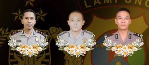 3 polisi Lampung tewas ditembak. Foto: Dok Divisi Humas Polri