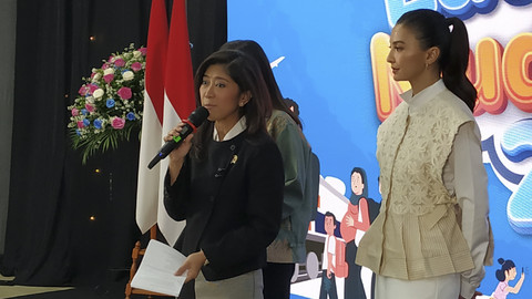 Menteri Komunikasi dan Digital Meutya Hafid Meluncurkan Mudikpedia di Kantor Kementerian Komunikasi dan Digital, Jakarta Pusat, Selasa (18/3/2025).  Foto: Rayyan Farhansyah/kumparan