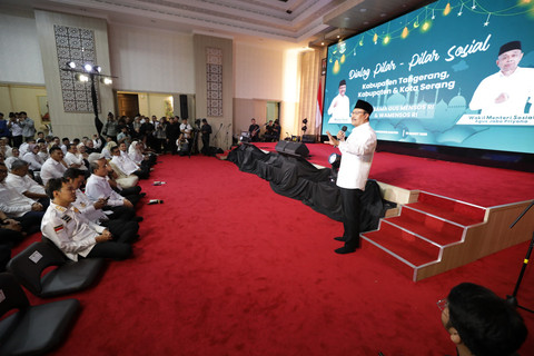 Mensos Saifullah Yusuf menghadiri kegiatan Dialog Bersama Pilar Sosial Banten, Rabu (19/3/2025). Foto: Dok Kemensos