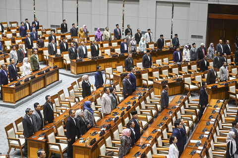 Suasana Rapat Paripurna ke-15 DPR Masa Persidangan II Tahun Sidang 2024-2025 di Kompleks Parlemen, Senayan, Jakarta, Kamis (20/3/2025). Foto: Rivan Awal Lingga/ANTARA FOTO