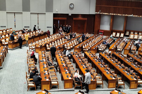 Suasana sidang Paripurna ke-16 masa persidangan II tahun 2024-2025 di ruang Sidang Paripurna, Kompleks Parlemen Senayan, Jakarta, Selasa (25/3/2025). Foto: Luthfi Humam/kumparan