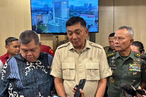 Menteri Pertahanan Sjafrie Sjamsoeddin ditemui di Kejagung, Jakarta pada Rabu (26/3/2025). Foto: Abid Raihan/kumparan