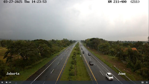Suasana one way berlanjut sampai Tol Palikanci, Kamis (27/3). Foto: dok CCTV Jasa Marga