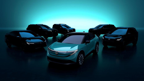 Wujud generasi ke-3 mobil listrik Nissan Leaf di antara calon model baru Nissan lainnya. Foto: Nissan