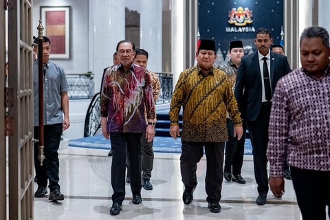 PM Malaysia Anwar Ibrahim menerima kunjungan Presiden Prabowo Subianto di Malaysia, Minggu (6/4/2025). Foto: Instagram/@anwaribrahim_my
