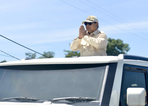 Presiden Prabowo Subianto tiba di Kabupaten Majalengka, Provinsi Jawa Barat, pada Senin, 7 April 2025. Foto: kumparan