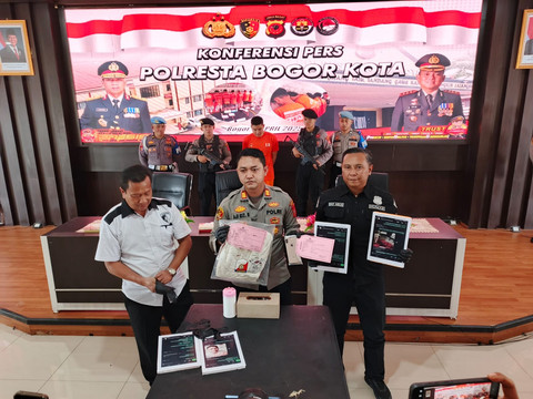 Kasat Reskrim Polresta Bogor Kota, Kompol Aji Riznaldi, dalam konpers kasus ponakan bunuh tante. Dok: Ist.