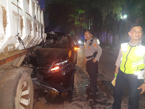 Satlantas Polresta Bandar Lampung saat melakukan olah TKP. | Foto: Dok Satlantas Polresta Bandar Lampung