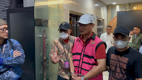 Ketua PN Jaksel, Muhammad Arif Nuryanta ditangkap Kejagung RI, Sabtu (13/4). Foto: Abid Raihan/kumparan