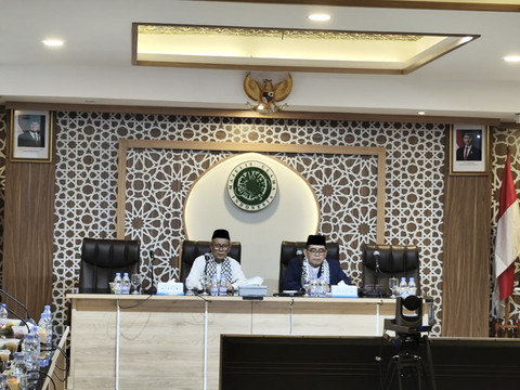 Suasana acara Silaturahim Idul Fitri dan Merespons Perkembangan Terakhir Gaza dan Palestina oleh Majelis Ulama Indoneeia (MUI) di kantor pusat MUI, Jakarta pada Senin (14/4/2025). Foto: Luthfi Humam/kumparan