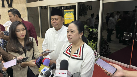 Ketua DPR RI Puan Maharani dan Wakil Ketua DPR RI Cucun Ahmad Syamsurijal di Halal Bihalal Parlemen, Senin (14/4/2025). Foto: Haya Syahira/kumparan