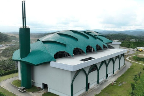 Tempat Pengolahan Sampah Terpadu (TPST) 1 di Ibu Kota Nusantara (IKN), Kalimantan Timur. Foto: Kementerian PU/HO/Antara