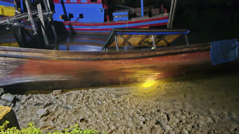 Perahu yang digunakan bandara narkoba bawa sabu. Foto: Dok. Bareskrim Polri