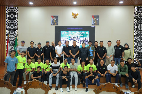 Manajemen dan tim sepakbola PS Palembang. (ist)