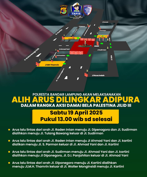 Flayer pengalihan arus lalulintas besok. | Foto: Istimewa